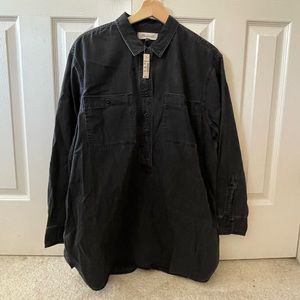 NWT Madewell Quarter Button-Up in Lunar Wash